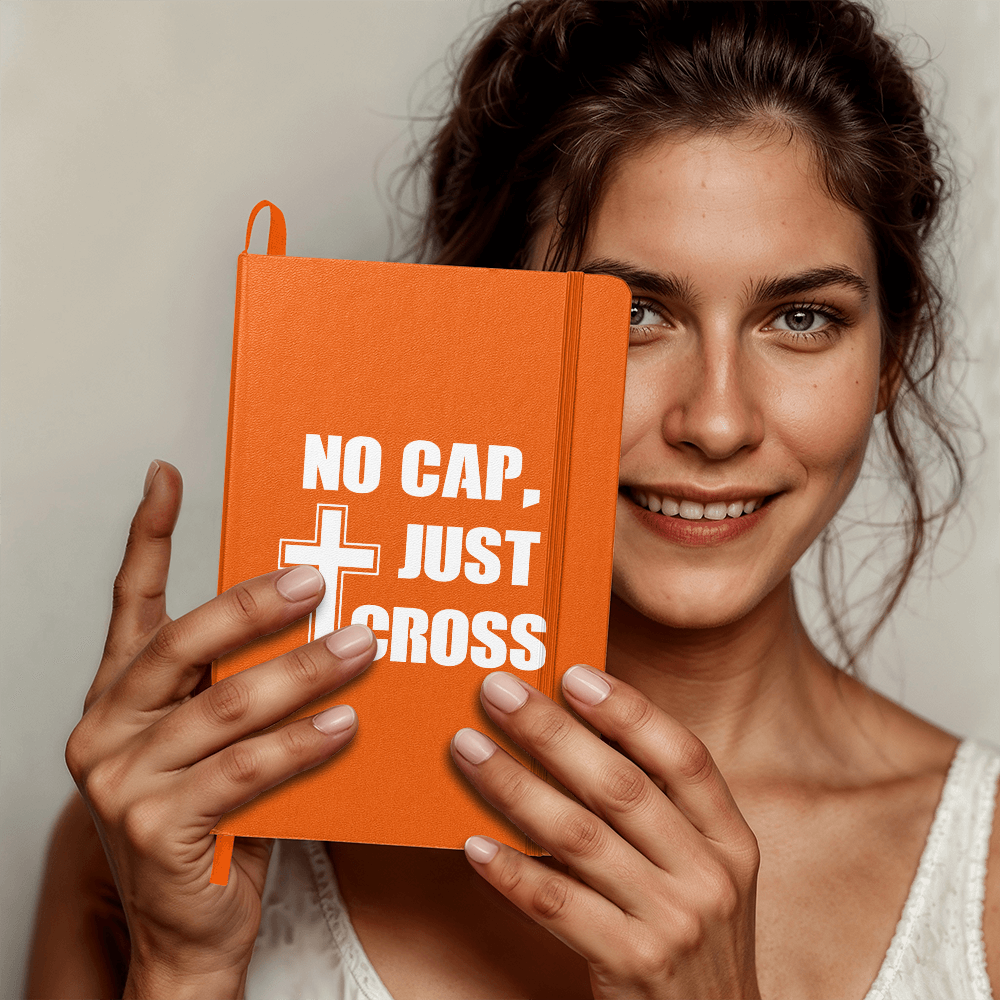 No Cap, Just Cross (White) Ambassador Bound Journal – Gift for Her - Gift for Him