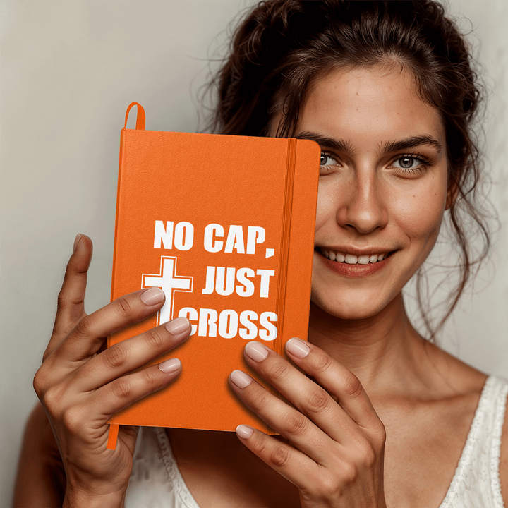No Cap, Just Cross (White) Ambassador Bound Journal – Gift for Her - Gift for Him