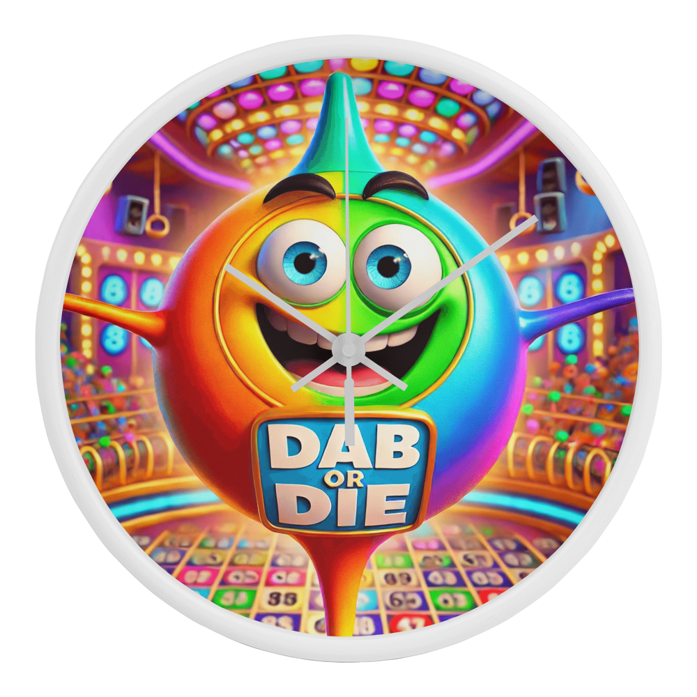 Dab Or Die 02 - Wood Frame 10” Clock - Gift for Her - Gift for Him