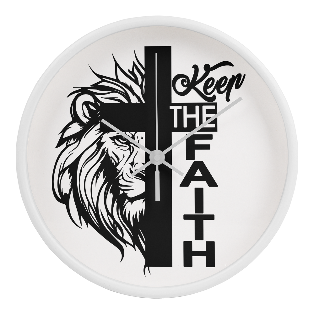 Keep The Faith Wood Frame 10” Clock – Gift for Her - Gift for Him
