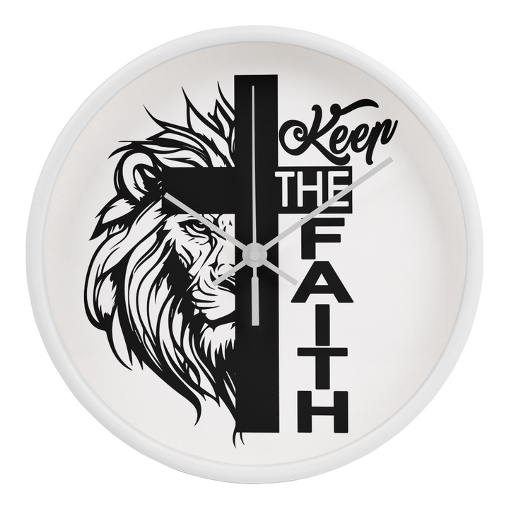 Keep The Faith Wood Frame 10” Clock – Gift for Her - Gift for Him