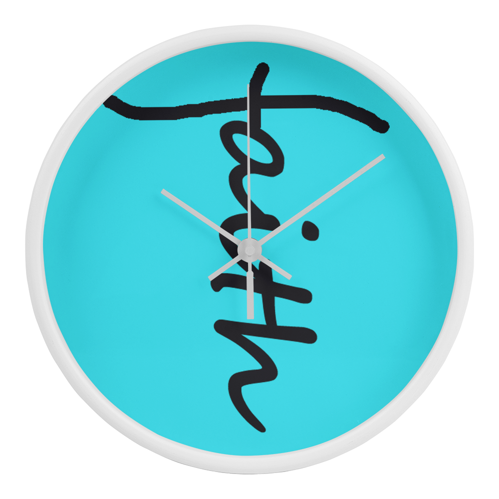 Faith (Black) - Wood Frame 10” Clock - Gift for Her - Gift for Him