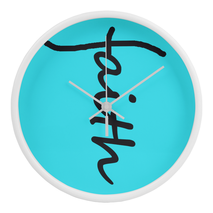 Faith (Black) – Wood Frame 10" Clock – Gift for Her – Gift for Him