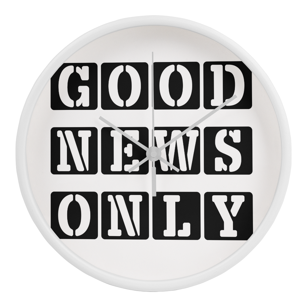 Good News Only (Black) Wooden Frame 10" Clock – Gift for Her - Gift for Him