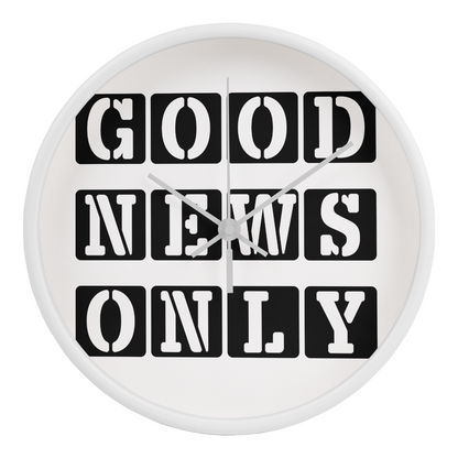 Good News Only (Black) - Wooden Frame 10" Clock - Gift for Her - Gift for Him