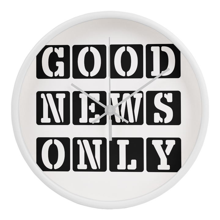 Good News Only (Black) Wooden Frame 10" Clock – Gift for Her - Gift for Him