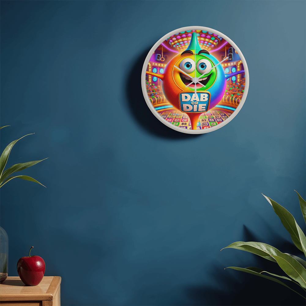 Dab Or Die 02 - Wood Frame 10” Clock - Gift for Her - Gift for Him