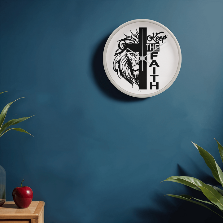 Keep The Faith Wood Frame 10” Clock – Gift for Her - Gift for Him