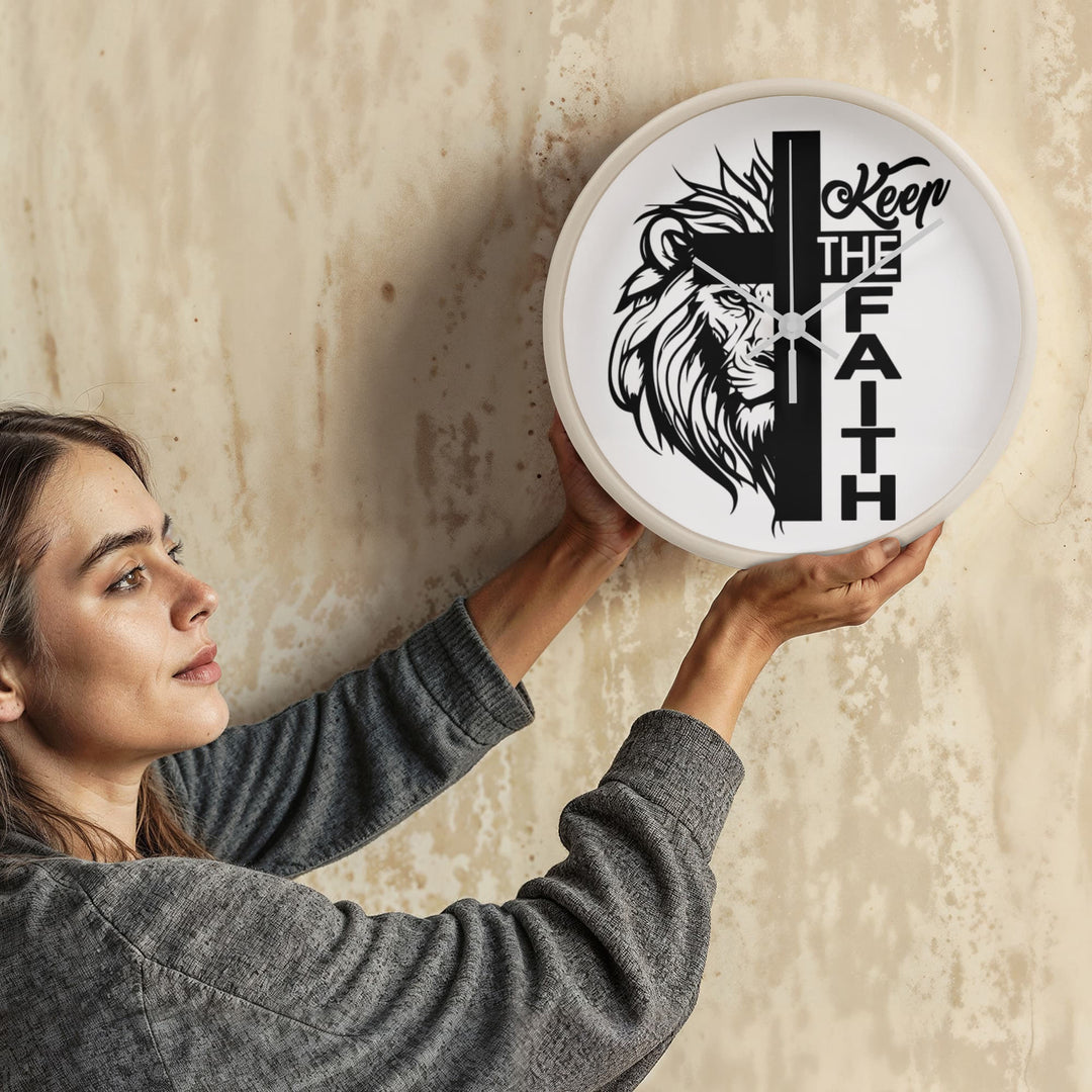 Keep The Faith Wood Frame 10” Clock – Gift for Her - Gift for Him