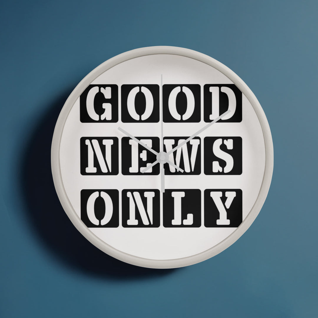 Good News Only (Black) Wooden Frame 10" Clock – Gift for Her - Gift for Him