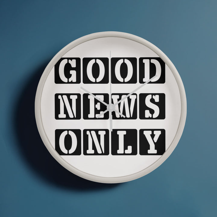 Good News Only (Black) Wooden Frame 10" Clock – Gift for Her - Gift for Him