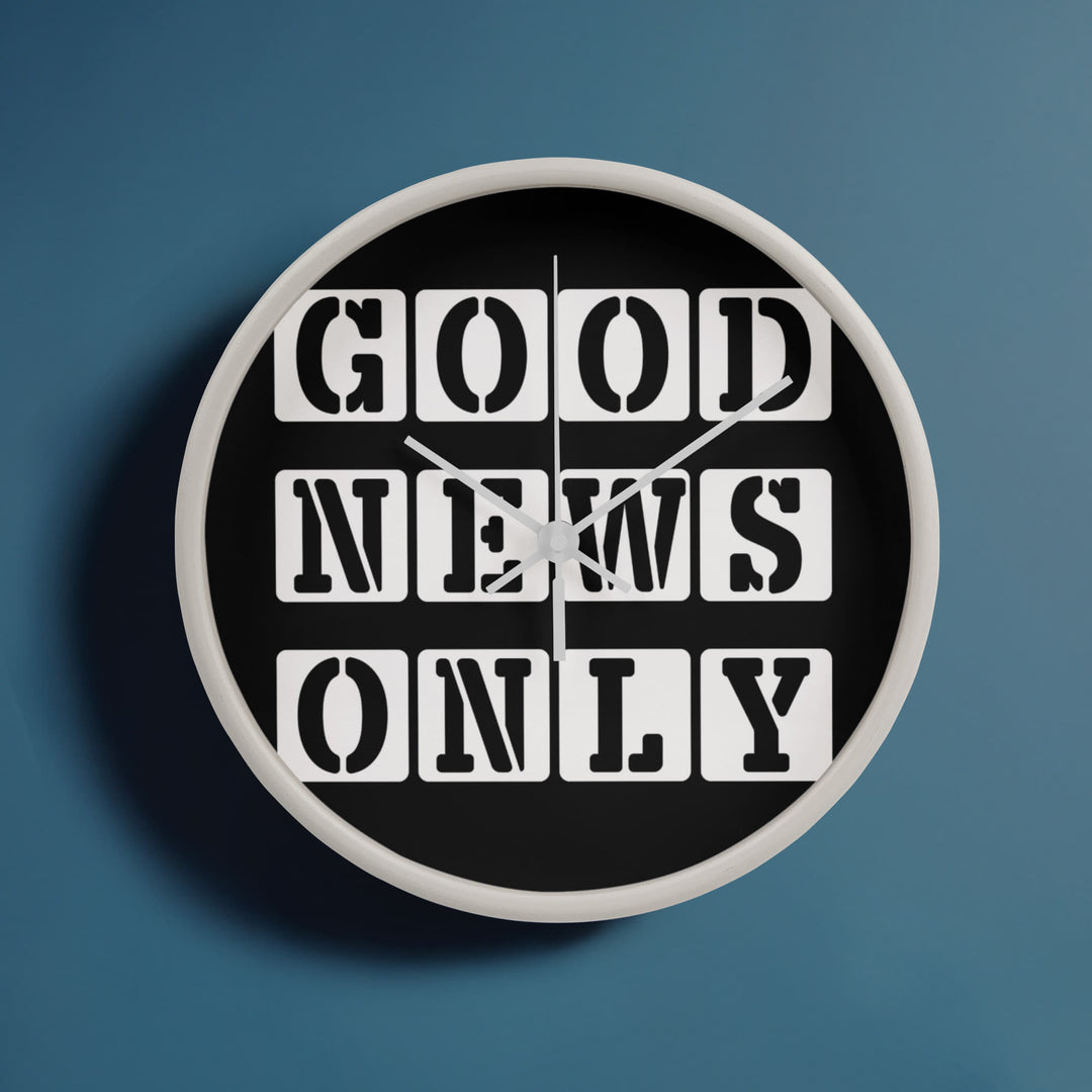 Good News Only (White) Wooden Frame 10" Clock – Gift for Her - Gift for Him