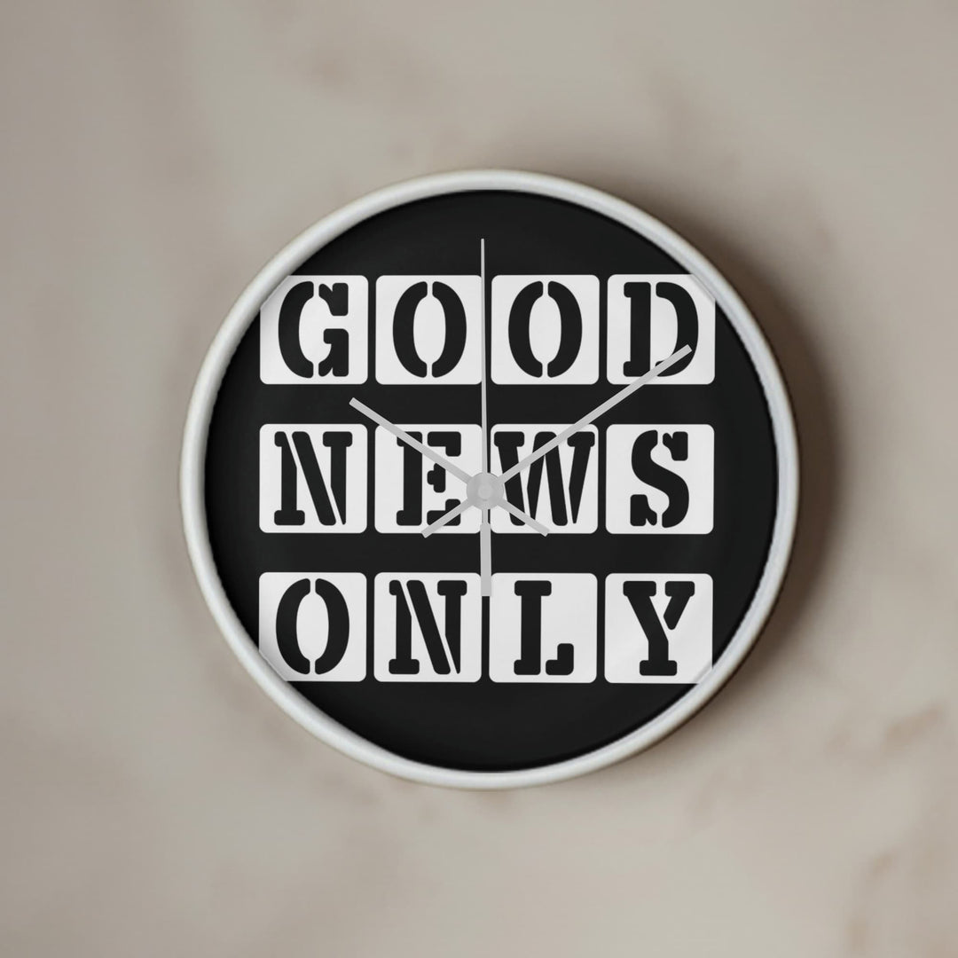 Good News Only (White) Wooden Frame 10" Clock – Gift for Her - Gift for Him
