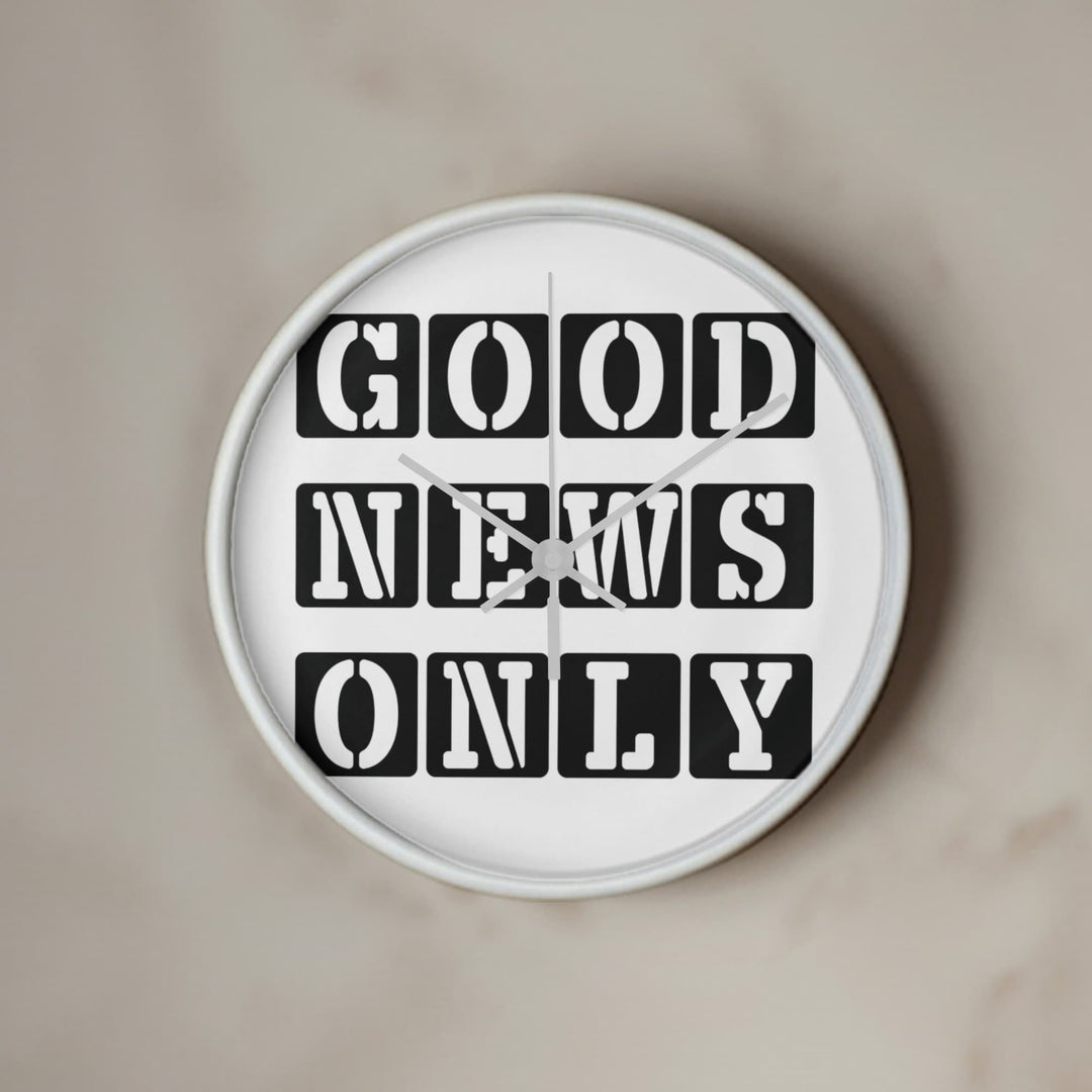 Good News Only (Black) Wooden Frame 10" Clock – Gift for Her - Gift for Him