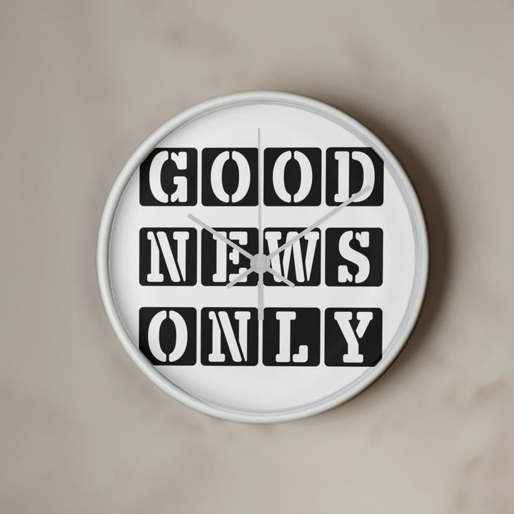 Good News Only (Black) Wooden Frame 10" Clock – Gift for Her - Gift for Him