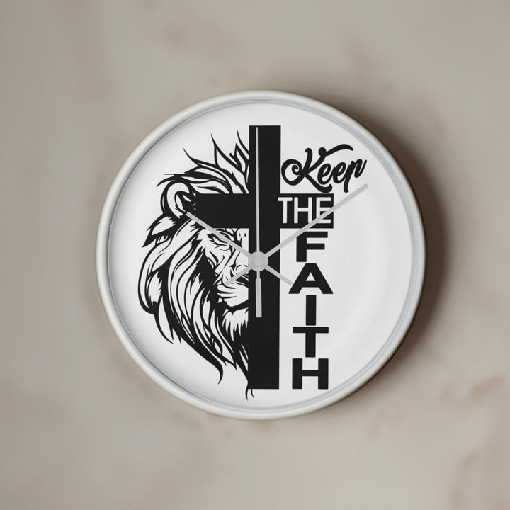 Keep The Faith Wood Frame 10” Clock – Gift for Her - Gift for Him