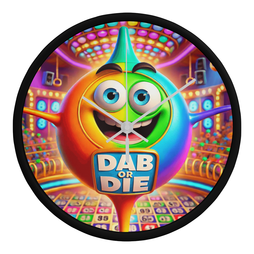 Dab Or Die 02 - Wood Frame 10” Clock - Gift for Her - Gift for Him