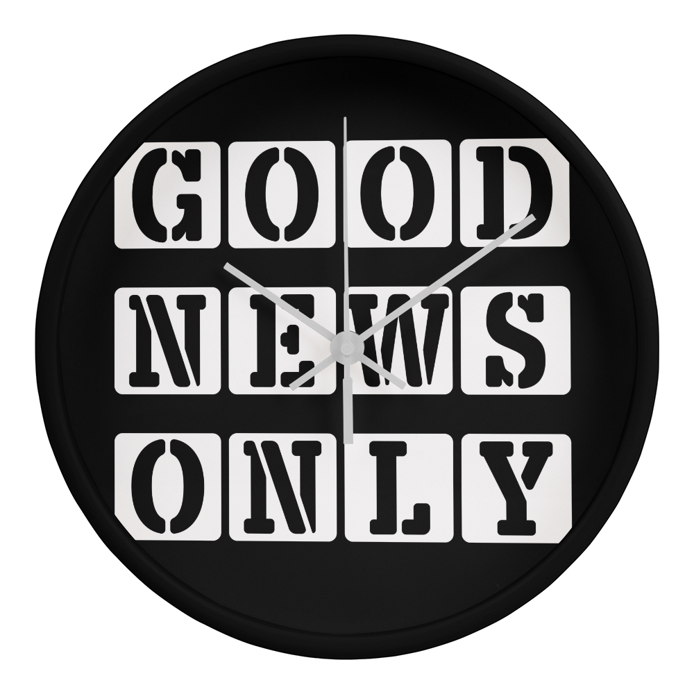 Good News Only (White) - Wooden Frame 10" Clock - Gift for Her - Gift for Him