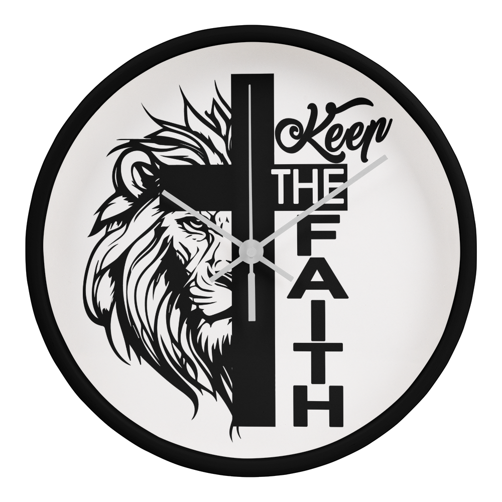 Keep The Faith Wood Frame 10” Clock – Gift for Her - Gift for Him
