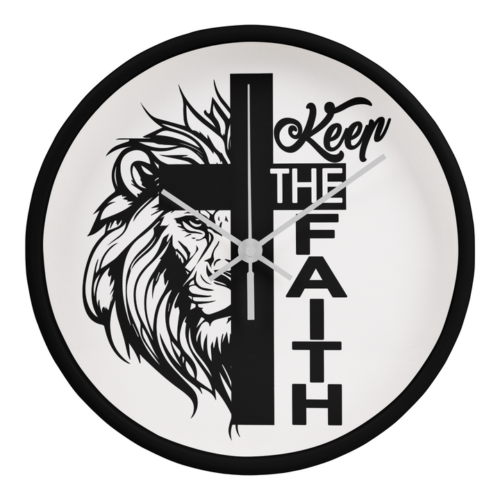 Keep The Faith Wood Frame 10” Clock – Gift for Her - Gift for Him