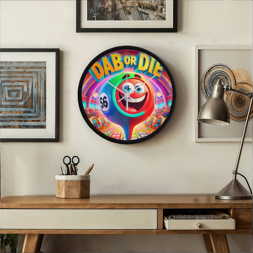 Dab Or Die 1 - Wooden Frame 10" Clock - Gift for Her - Gift for Him