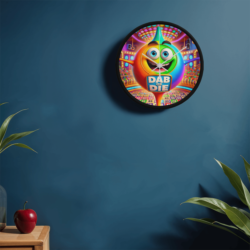 Dab Or Die 02 - Wood Frame 10” Clock - Gift for Her - Gift for Him