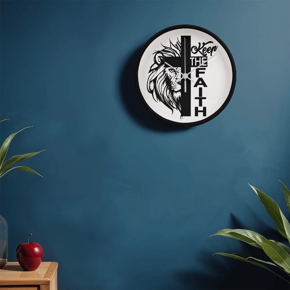 Keep The Faith Wood Frame 10” Clock – Gift for Her - Gift for Him