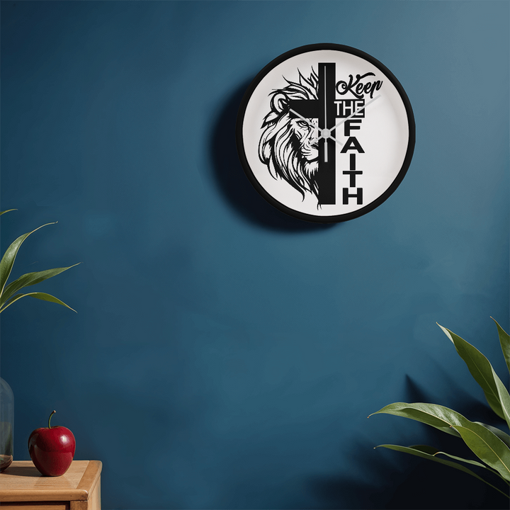 Keep The Faith Wood Frame 10” Clock – Gift for Her - Gift for Him