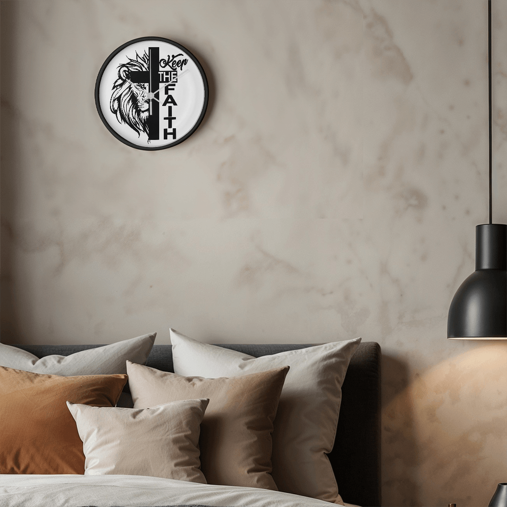 Keep The Faith Wood Frame 10” Clock – Gift for Her - Gift for Him