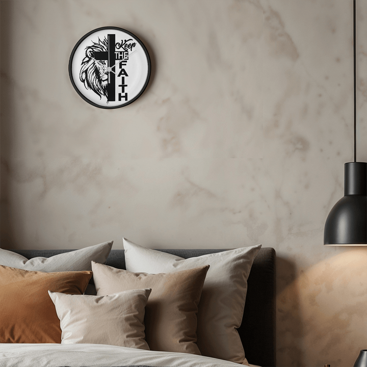 Keep The Faith Wood Frame 10” Clock – Gift for Her - Gift for Him