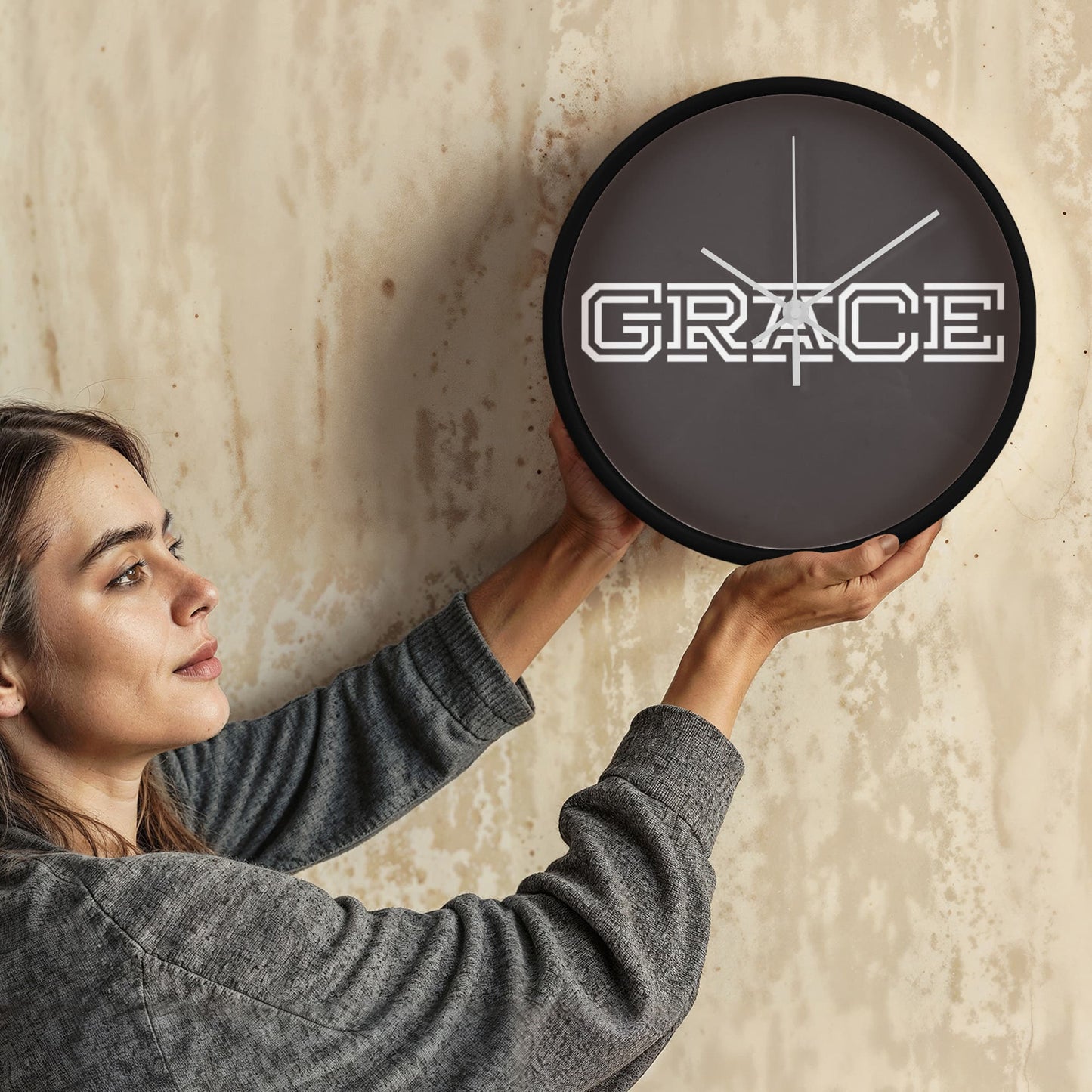 GRACE - Wooden Frame 10" Clock - Gift for Her - Gift for Him