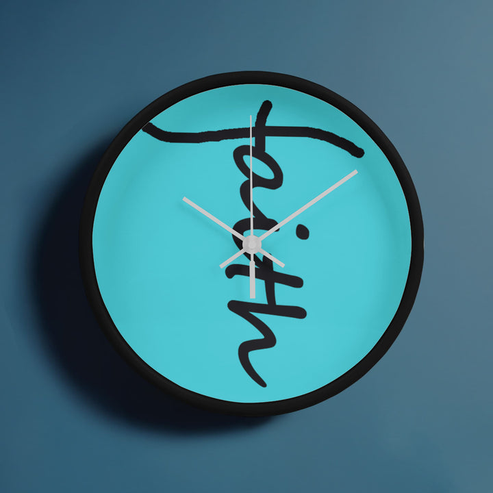 Faith (Black) – Wood Frame 10" Clock – Gift for Her – Gift for Him