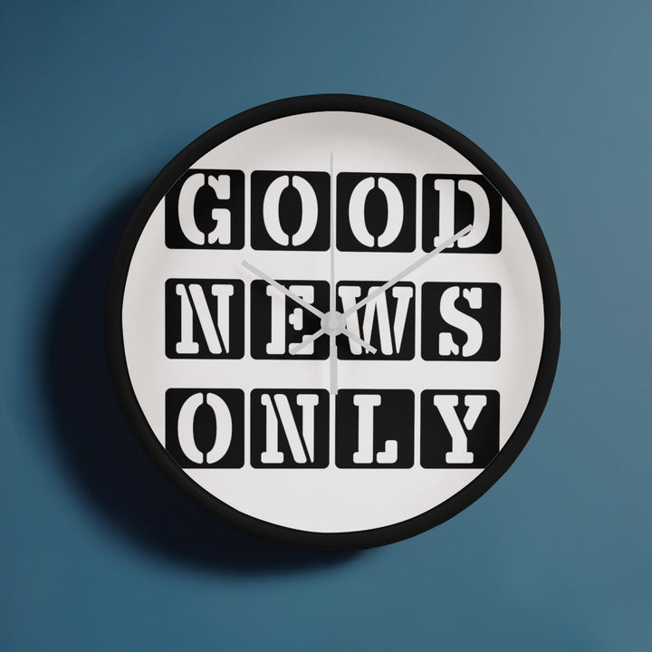 Good News Only (Black) Wooden Frame 10" Clock – Gift for Her - Gift for Him