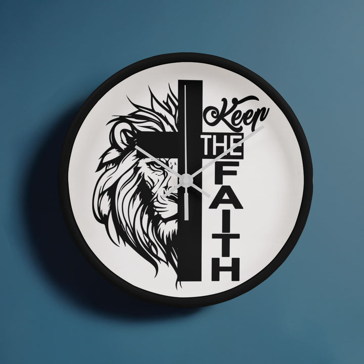 Keep The Faith Wood Frame 10” Clock – Gift for Her - Gift for Him
