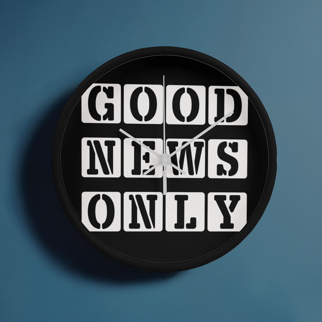 Good News Only (White) Wooden Frame 10" Clock – Gift for Her - Gift for Him