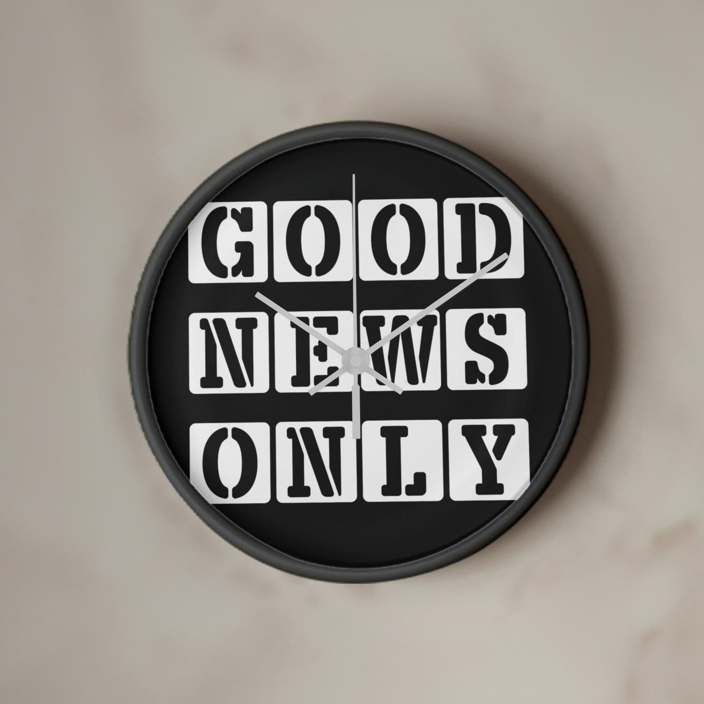 Good News Only (White) - Wooden Frame 10" Clock - Gift for Her - Gift for Him