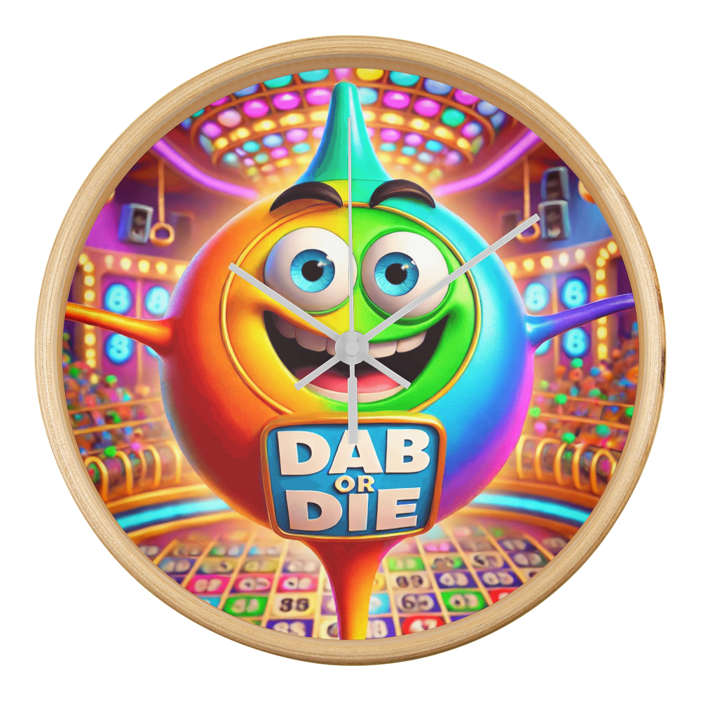 Dab Or Die 02 - Wood Frame 10” Clock - Gift for Her - Gift for Him