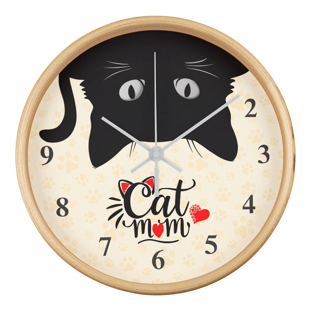 Cat Mom – Wooden Frame Clock – Gift for Mom