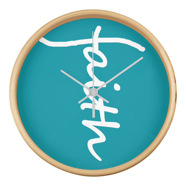 Faith (White) – Wood Frame 10" Clock – Gift for Her – Gift for Him