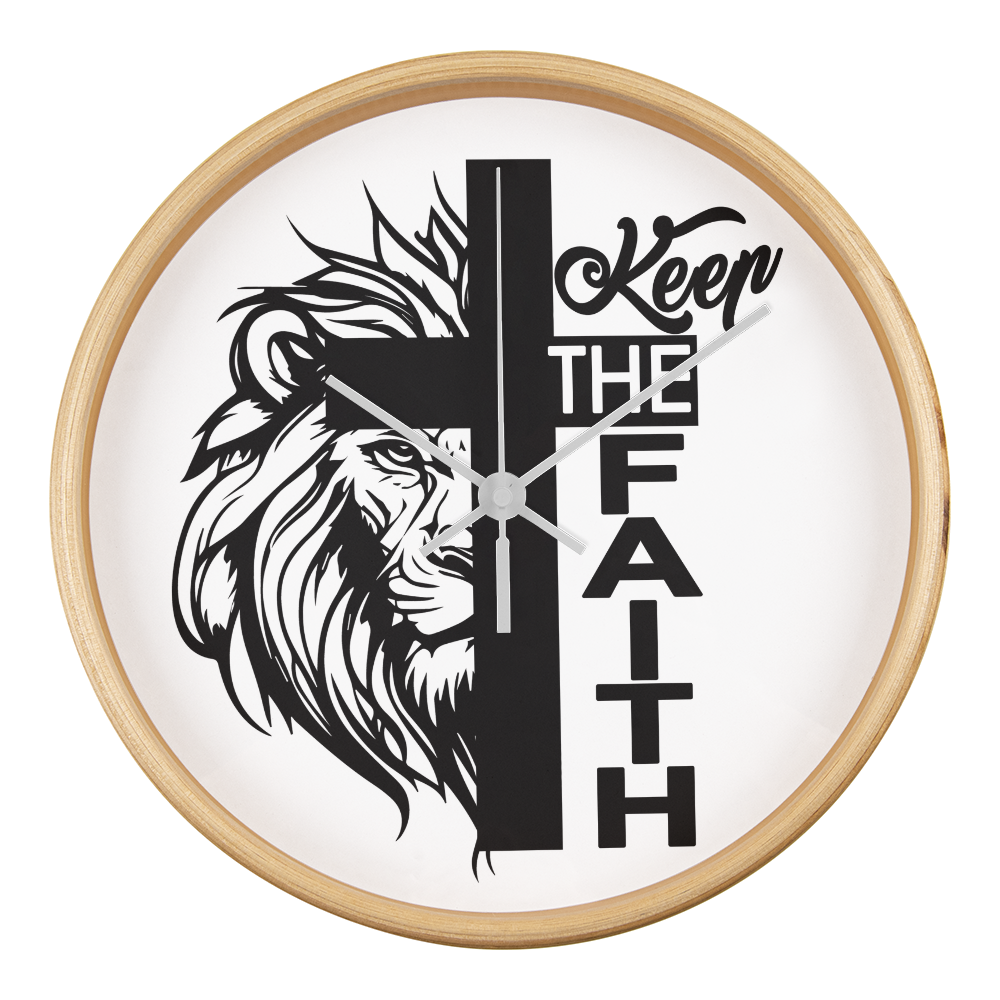 Keep The Faith Wood Frame 10” Clock – Gift for Her - Gift for Him