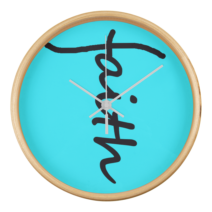 Faith (Black) – Wood Frame 10" Clock – Gift for Her – Gift for Him