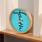 Faith (Black) - Wood Frame 10” Clock - Gift for Her - Gift for Him