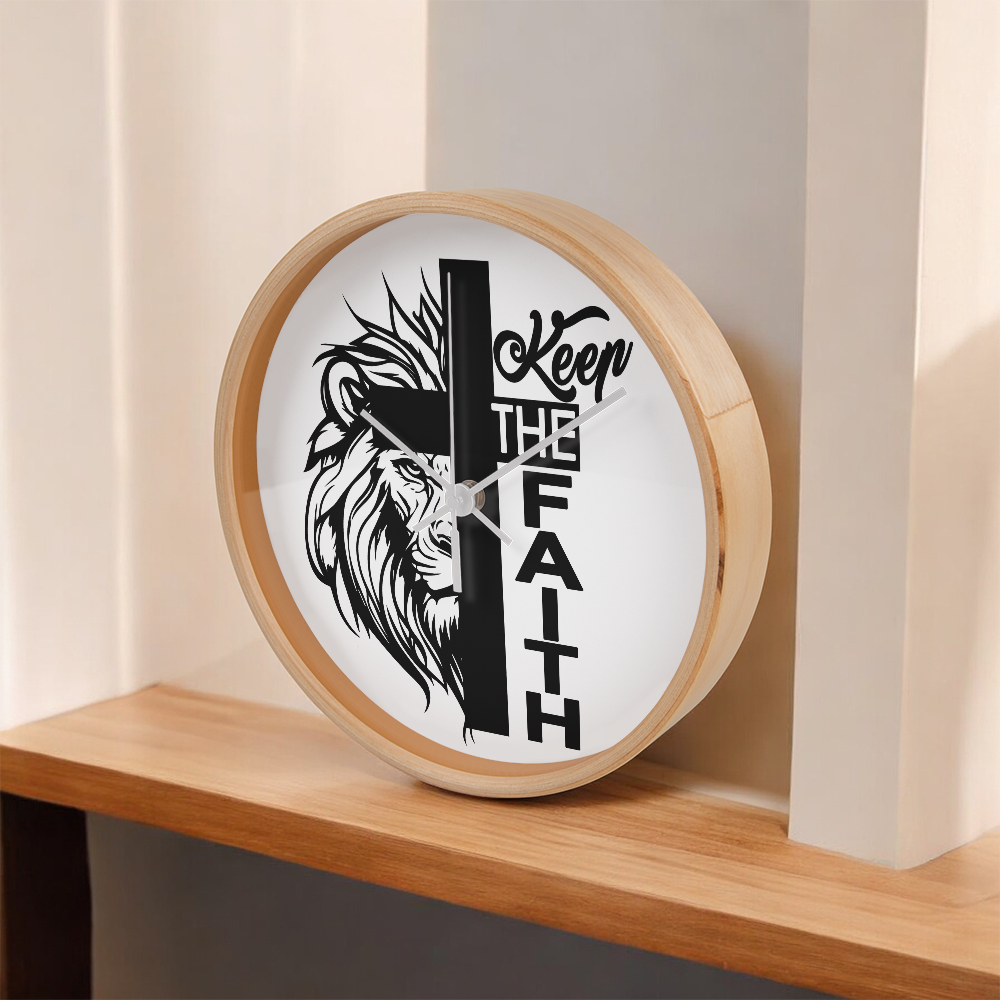 Keep The Faith Wood Frame 10” Clock – Gift for Her - Gift for Him