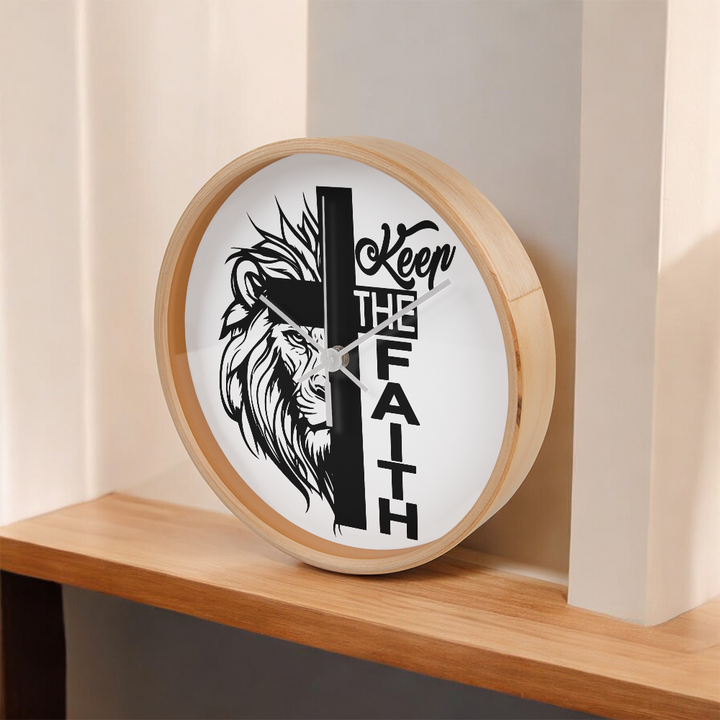 Keep The Faith Wood Frame 10” Clock – Gift for Her - Gift for Him