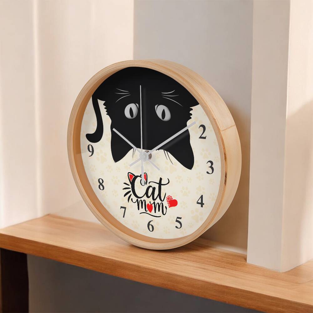 Cat Mom – Wooden Frame Clock – Gift for Mom