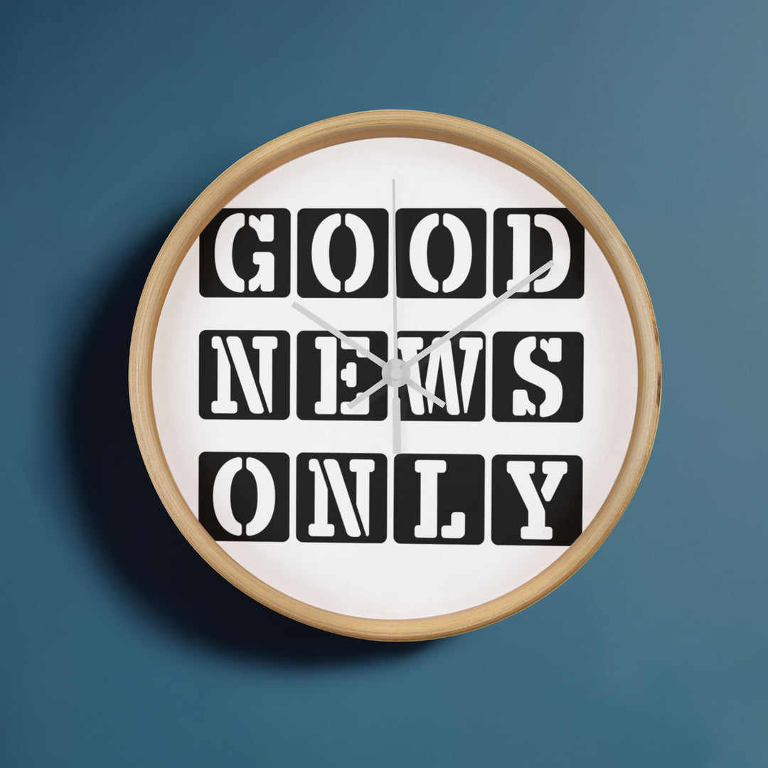 Good News Only (Black) Wooden Frame 10" Clock – Gift for Her - Gift for Him
