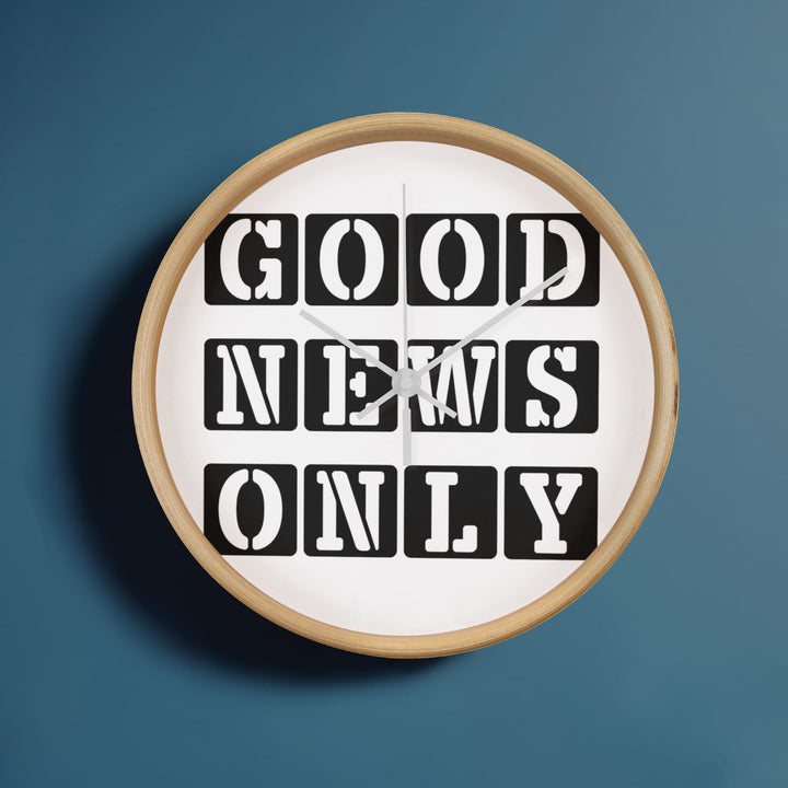 Good News Only (Black) Wooden Frame 10" Clock – Gift for Her - Gift for Him