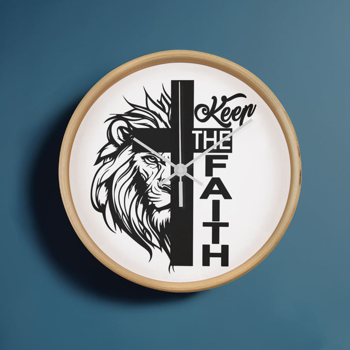 Keep The Faith Wood Frame 10” Clock – Gift for Her - Gift for Him