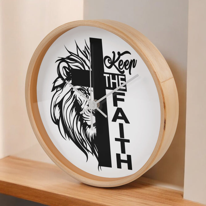 Keep The Faith Wood Frame 10” Clock – Gift for Her - Gift for Him