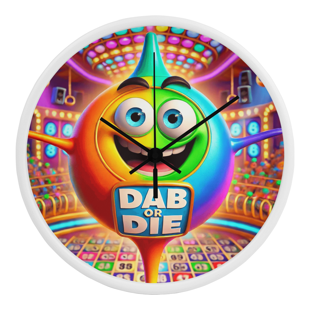 Dab Or Die 02 - Wood Frame 10” Clock - Gift for Her - Gift for Him
